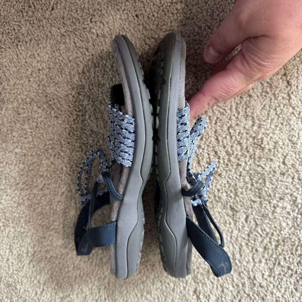 Skechers Reggae Slim Stretch Slingback Sandals Light Blue & Gray Women's Size 7 - Picture 7 of 9